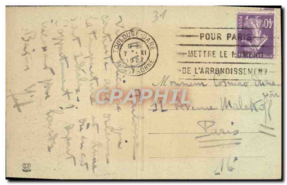 CPA Toulouse Place et Cathedrale Saint Etienne Rosace Portail Clocher  — Verso