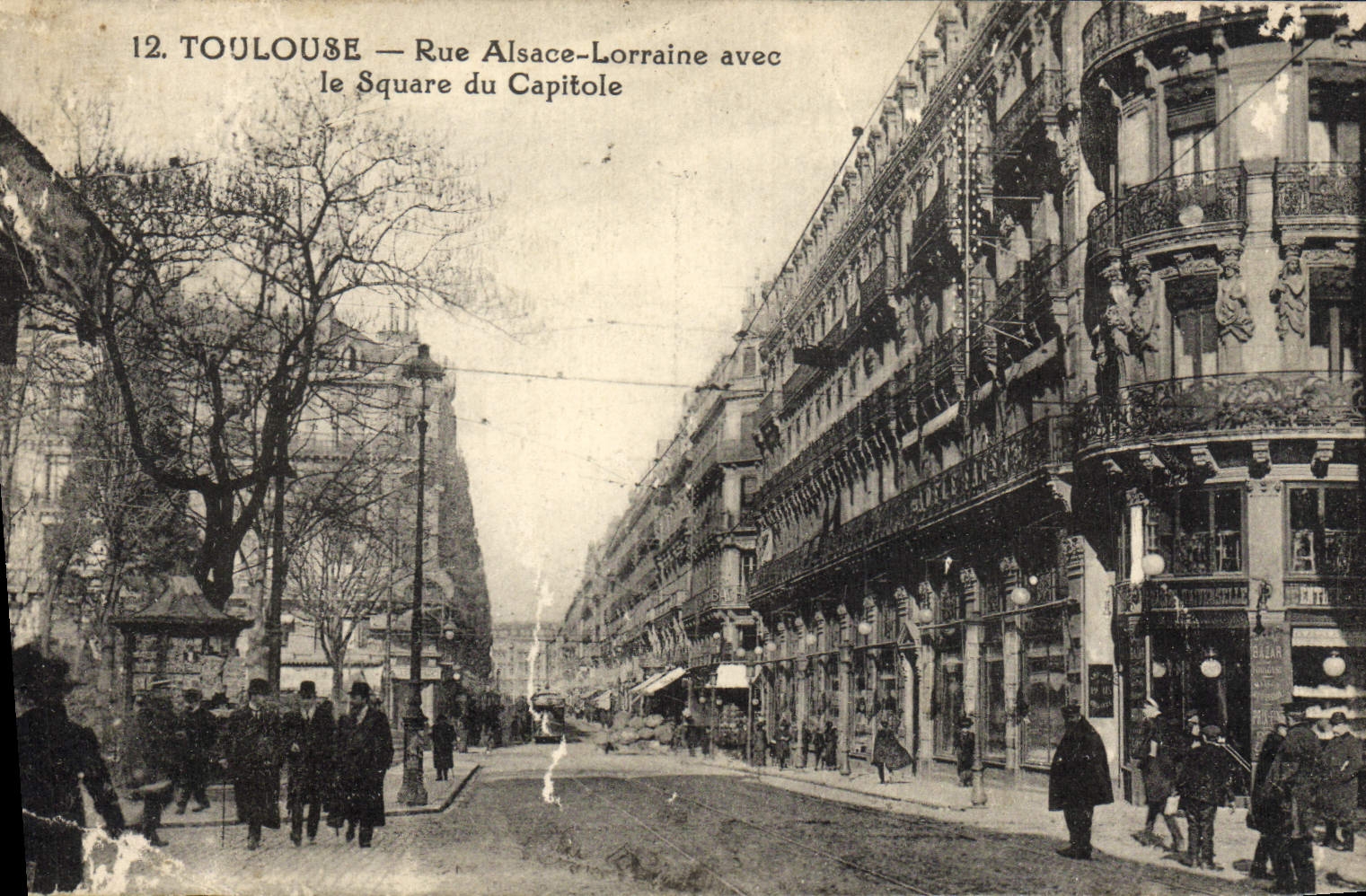 Toulouse — Rue Alsace-Lorraine avec le Square du Capitole — Phototypie Fenjaud Toulouse