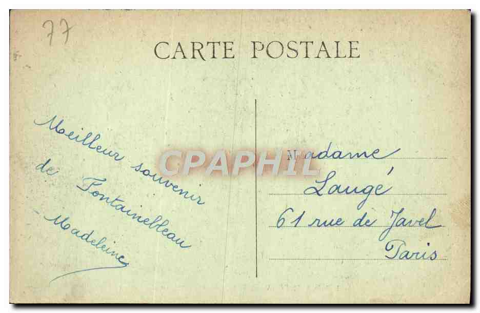 Palacio de Fontainebleau — Fuente de Diana — editor 12 — Reverso