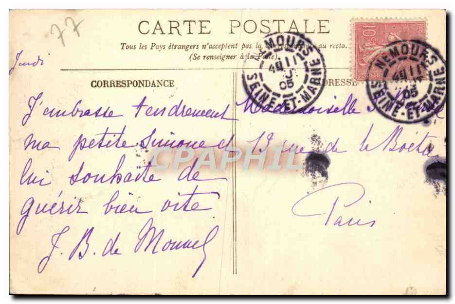 Fontainebleau — Le Palais et l'Étang aux Carpes — LL. — Reverso