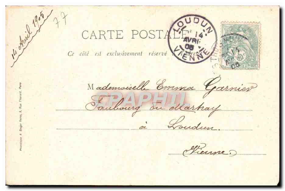Fontainebleau — Pavillon Henri IV — Éditeur : Bonnet & Béguin, Paris — Verso