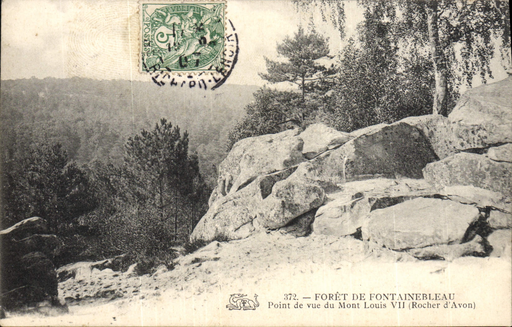Bosque de Fontainebleau — Vista del Mont Louis VII (Rocher d'Avon) — n° 372