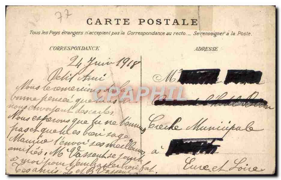 Antike Ansichtskarte Forêt de Fontainebleau Der Jupiterbaum — Rückseite