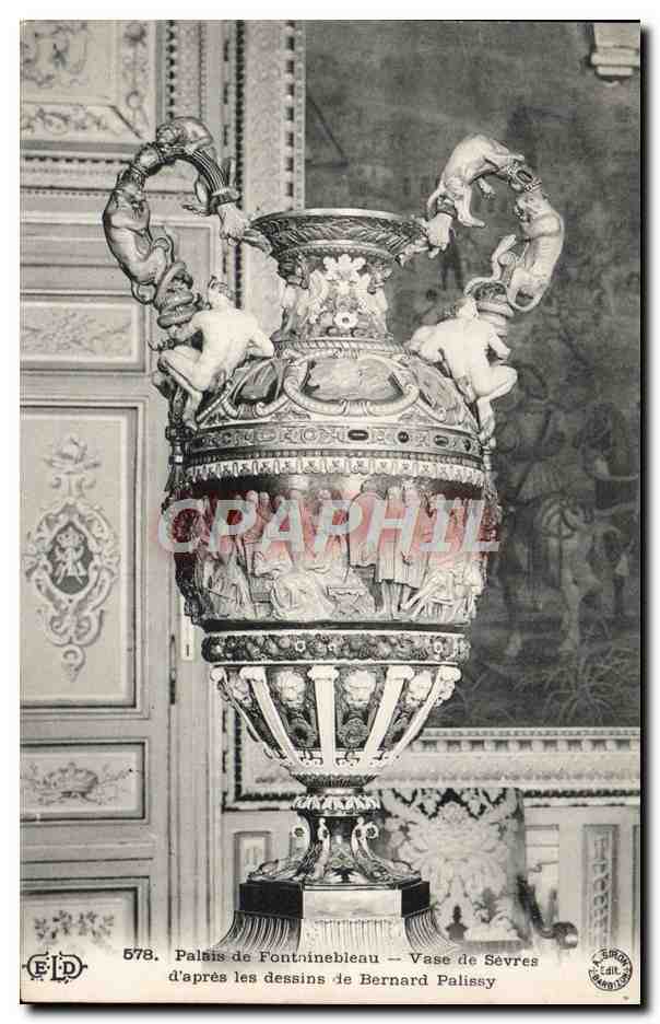 Palazzo di Fontainebleau — Vaso di Sèvres secondo i disegni di Bernard Palissy — Edizione EID n°578