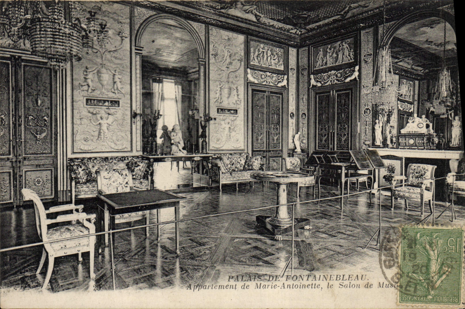 Schloss Fontainebleau - Wohnung von Marie-Antoinette, der Musiksaal - Verleger: N. Lus Étab. Neurdein et Cie, Imp. Créteil