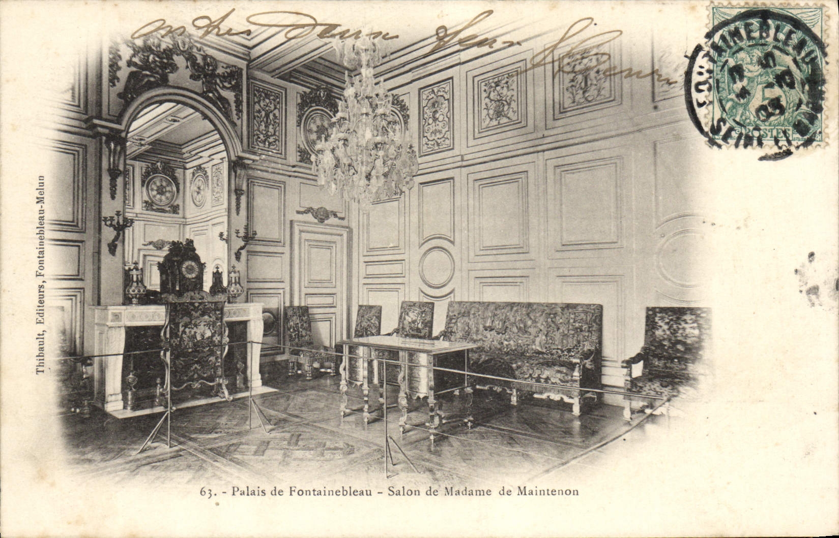 Palais de Fontainebleau - Salon de Madame de Maintenon — Thibault, Éditeurs, Fontainebleau-Melun, n°63