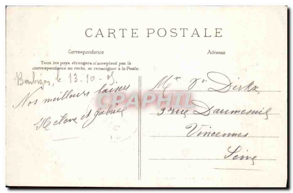 La Forêt de FONTAINEBLEAU — Mare aux Biches — Edición S. Lévi — Reverso