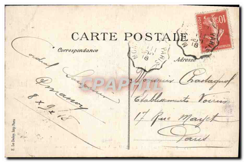 Forêt de FONTAINEBLEAU — Vue prise du Rocher d'Avon — Édition Fontainebleau, n° 319 — Verso