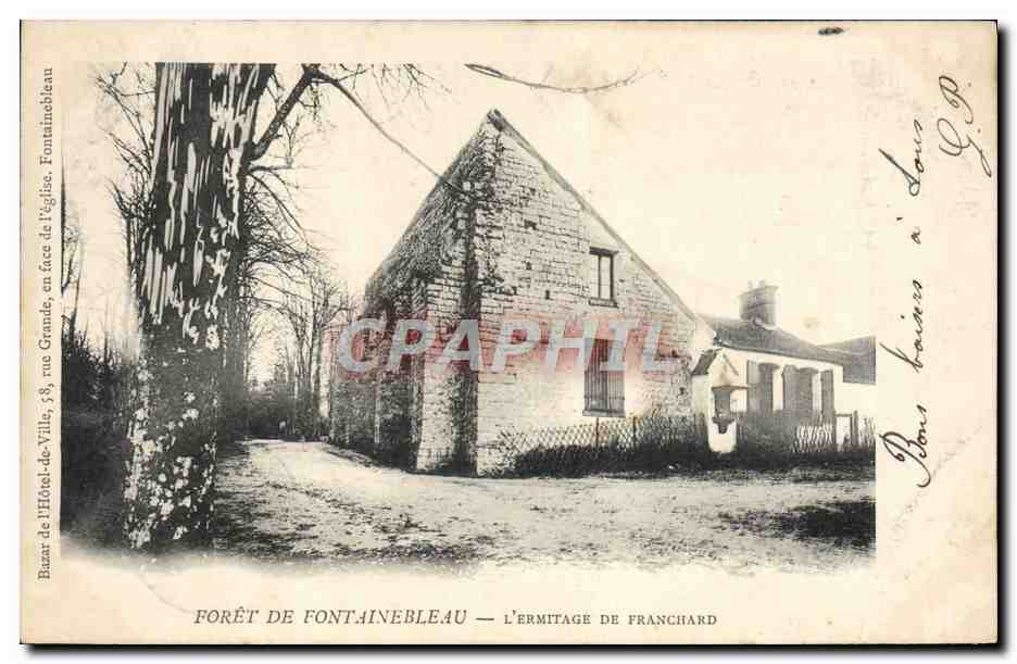 Forêt de Fontainebleau — L'Ermitage de Franchard — Éditeur : Bazar de l'Hôtel-de-Ville, 18, rue Grande