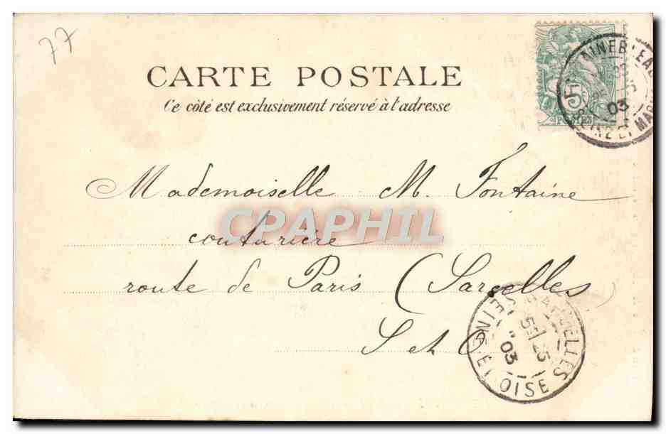Forêt de Fontainebleau — L'Ermitage de Franchard — Éditeur : Bazar de l'Hôtel-de-Ville, 18, rue Grande — Rückseite