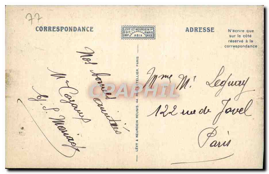 Fontainebleau — Il Palazzo e il Laghetto delle Carpe — Editore Levy & Neurdein, n°3 — Verso