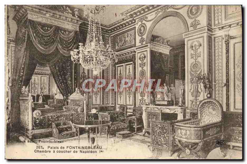 Palacio de FONTAINEBLEAU — Habitación de Napoleón — Editor Siron, n° 267