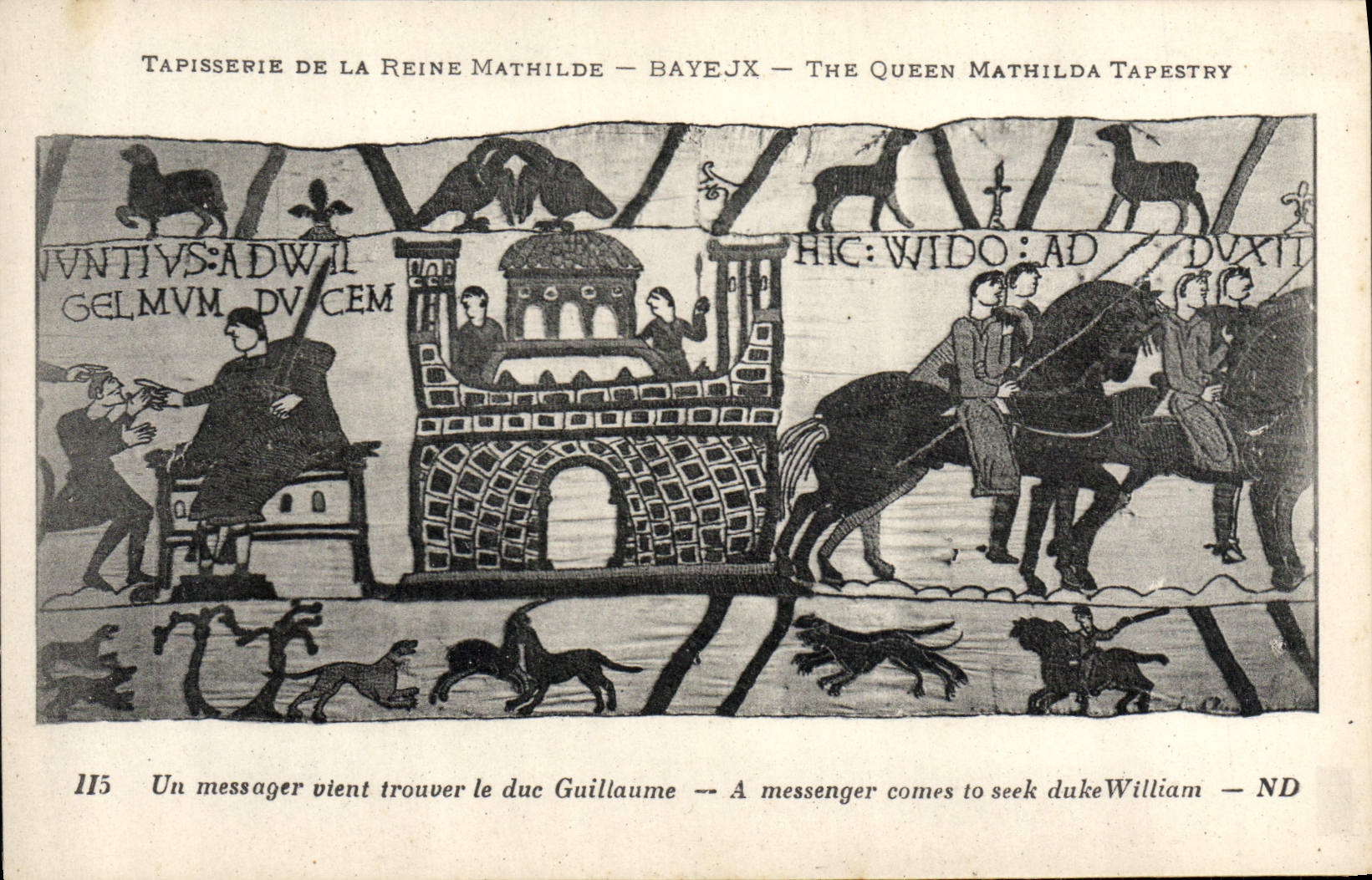 Tapisserie de la Reine Mathilde — Bayeux — The Queen Mathilda Tapestry — scène II5 : Un messager vient trouver le duc Guillaume