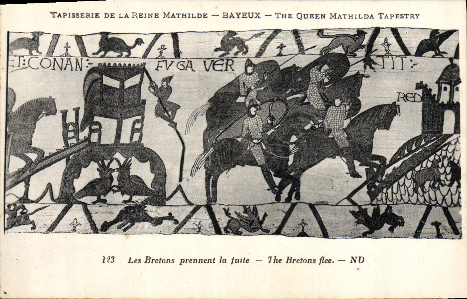Tapisserie de la Reine Mathilde — Bayeux — The Queen Mathilda Tapestry — scène 123 : Les Bretons prennent la fuite