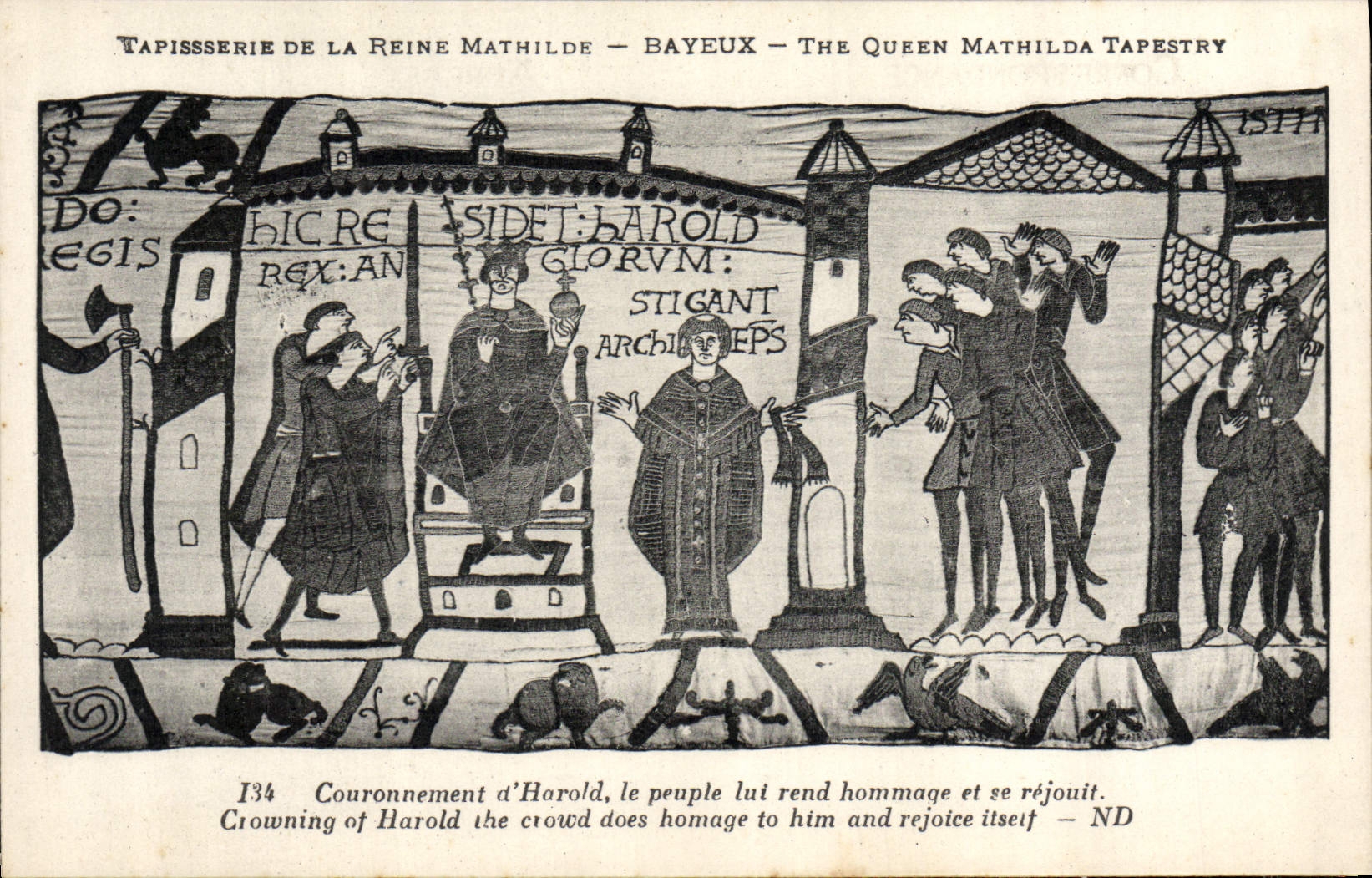 Tapisserie de la Reine Mathilde — Bayeux — The Queen Mathilda Tapestry — scène 134 : Couronnement d'Harold