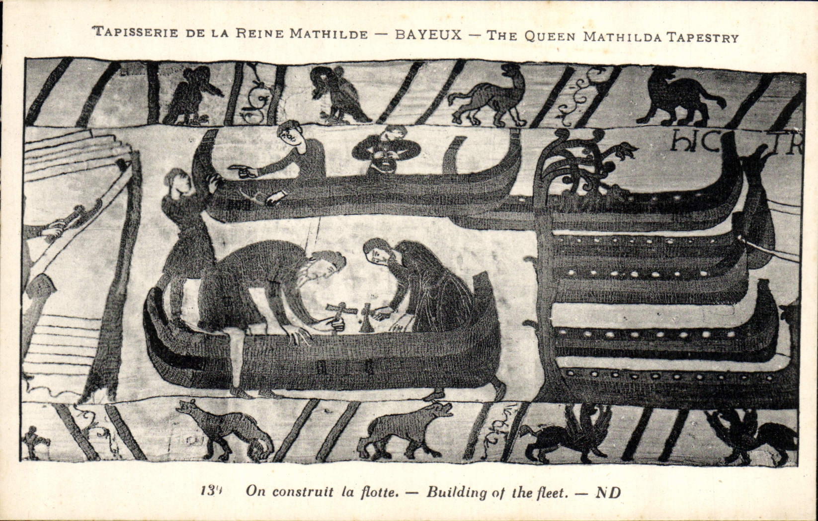Tapisserie de la Reine Mathilde — Bayeux — scène : On construit la flotte