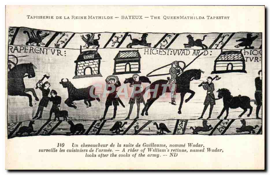 Tapisserie de la Reine Mathilde — Bayeux — scène 149 : un chevaucheur surveille les cuisiniers