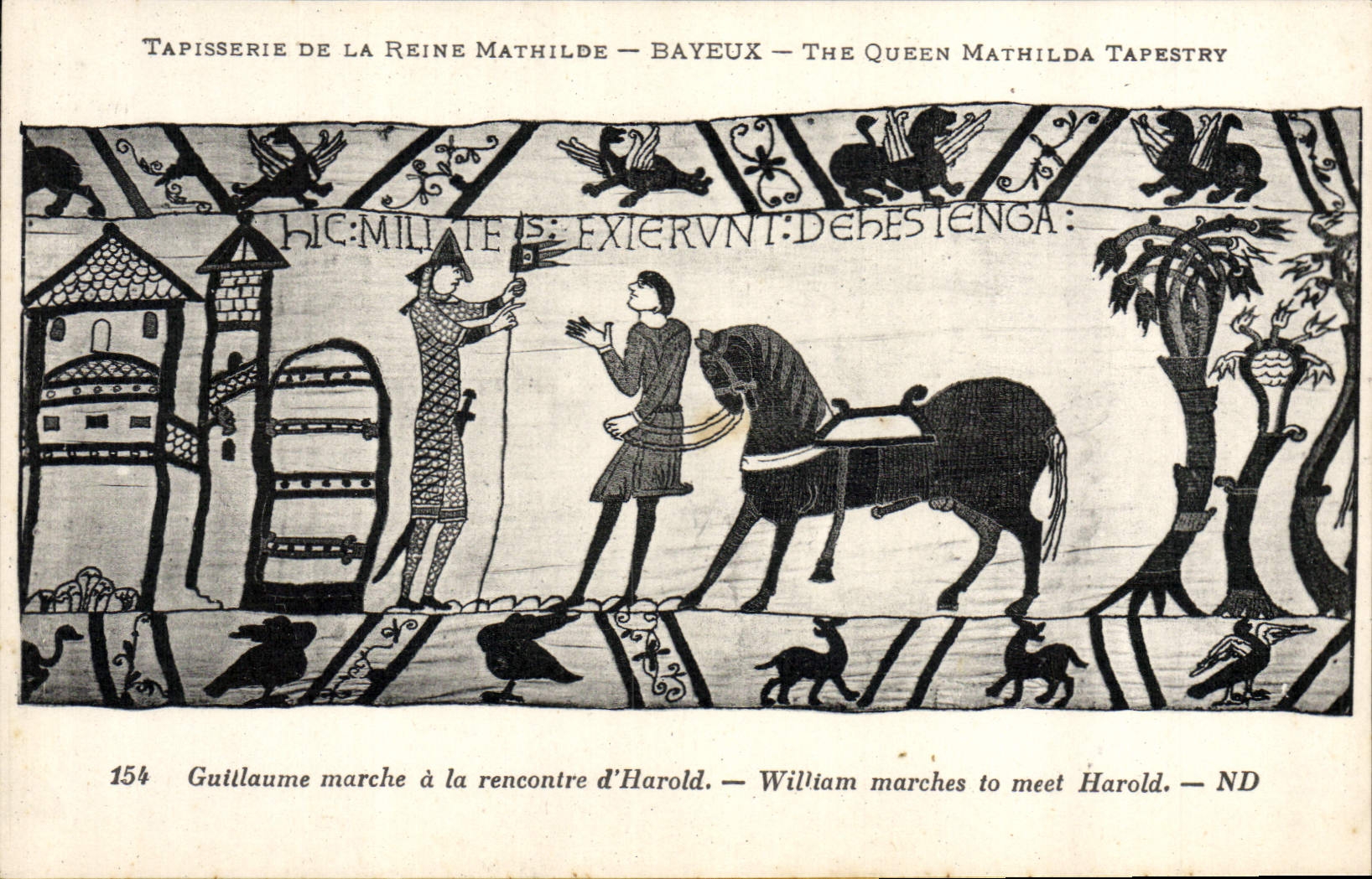 Tapisserie de la Reine Mathilde — Bayeux — The Queen Mathilda Tapestry — scène 154 : Guillaume marche à la rencontre d'Harold