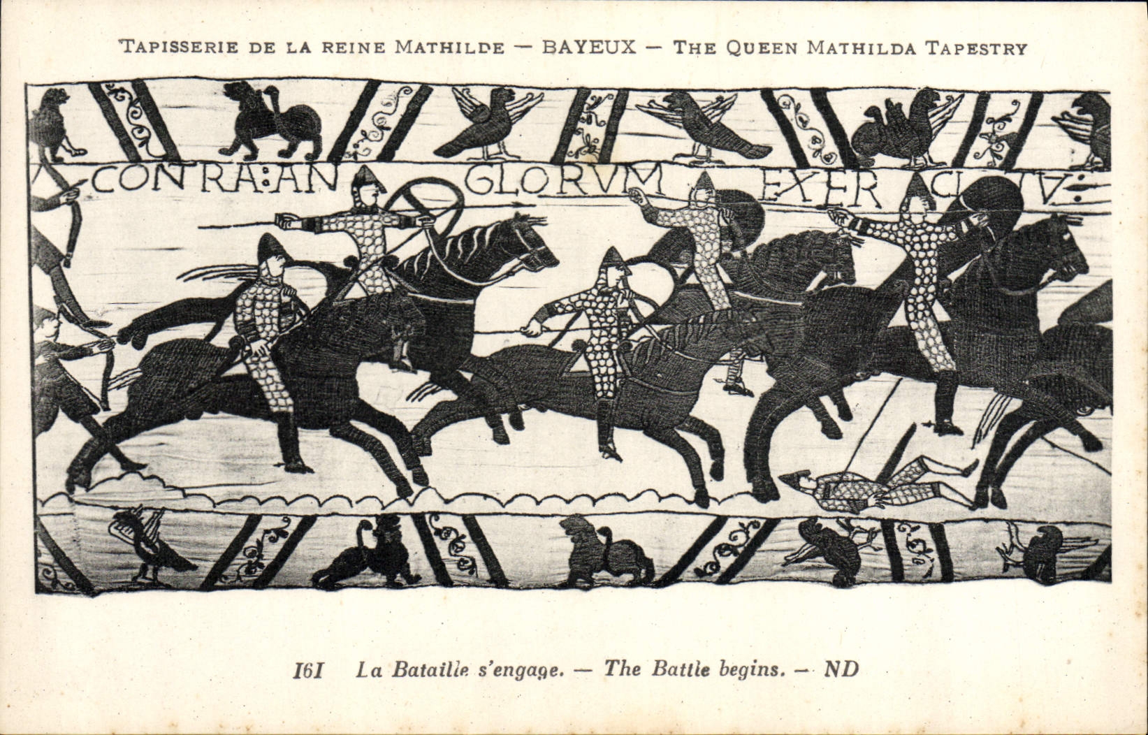 CPA Tapisserie de la Reine Mathilde Bayeux La bataille s'engage