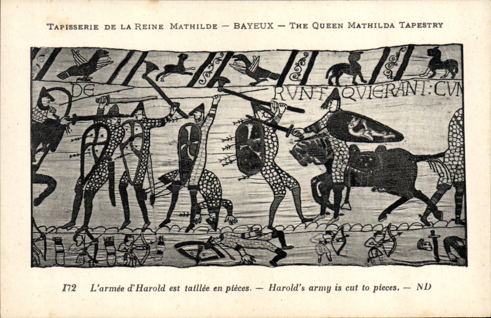 Tapisserie de la Reine Mathilde — Bayeux — The Queen Mathilda Tapestry — scène de bataille — n° I72