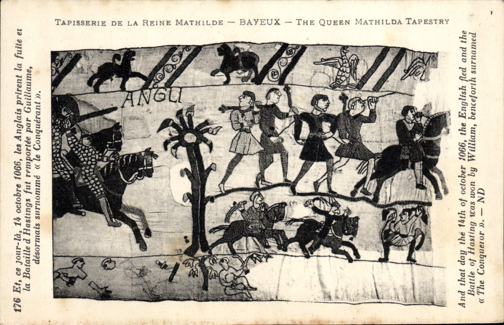 CPA Tapisserie de la Reine Mathilde Bayeux Les anglais prirent la fuite