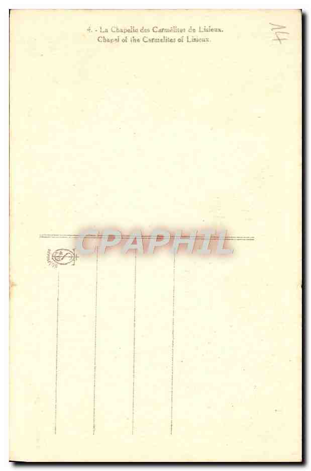 CPA La chapelle des Carmelites de Lisieux  — Rückseite
