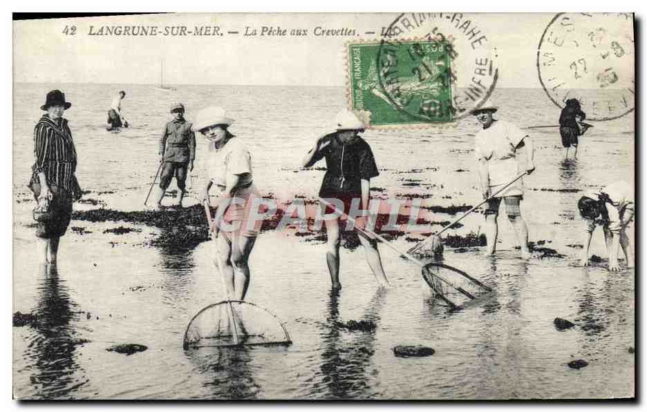 CPA Langrune sur Mer La Peche aux Crevettes