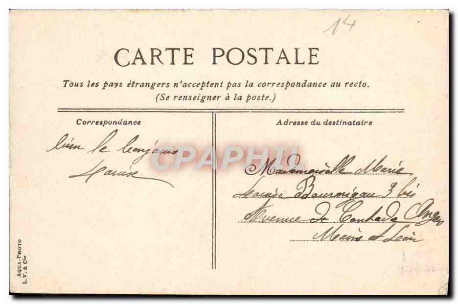 CPA Trouville L'Hotel de Paris  — Rückseite