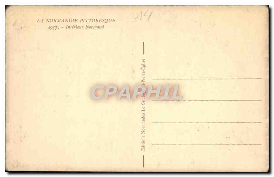 CPA La Normandie Pittoresque Interieur Normand Folklore — Verso