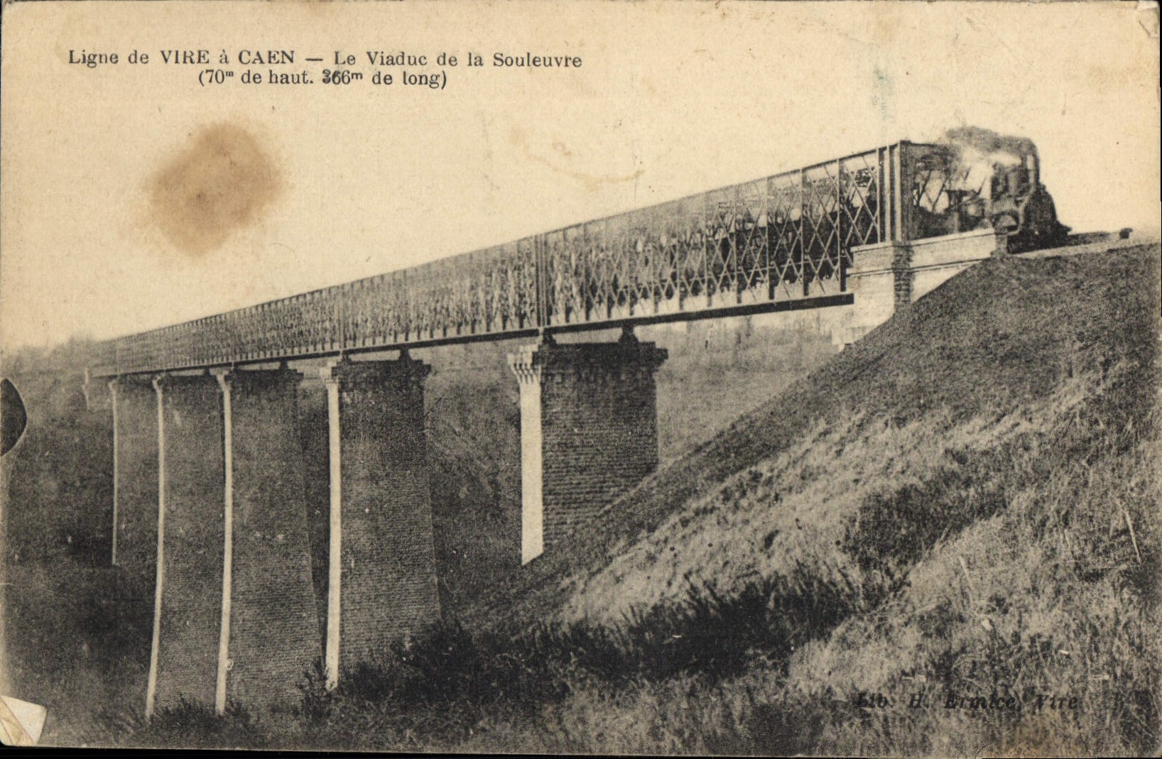 CPA Ligne de Vire a Caen Le Viaduc de la Souleuvre Train a vapeur