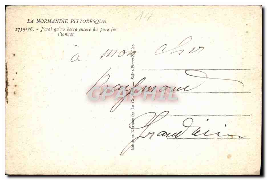 Paysage de printemps avec homme au bâton — Le Soubey, série 2759-56 — Rückseite