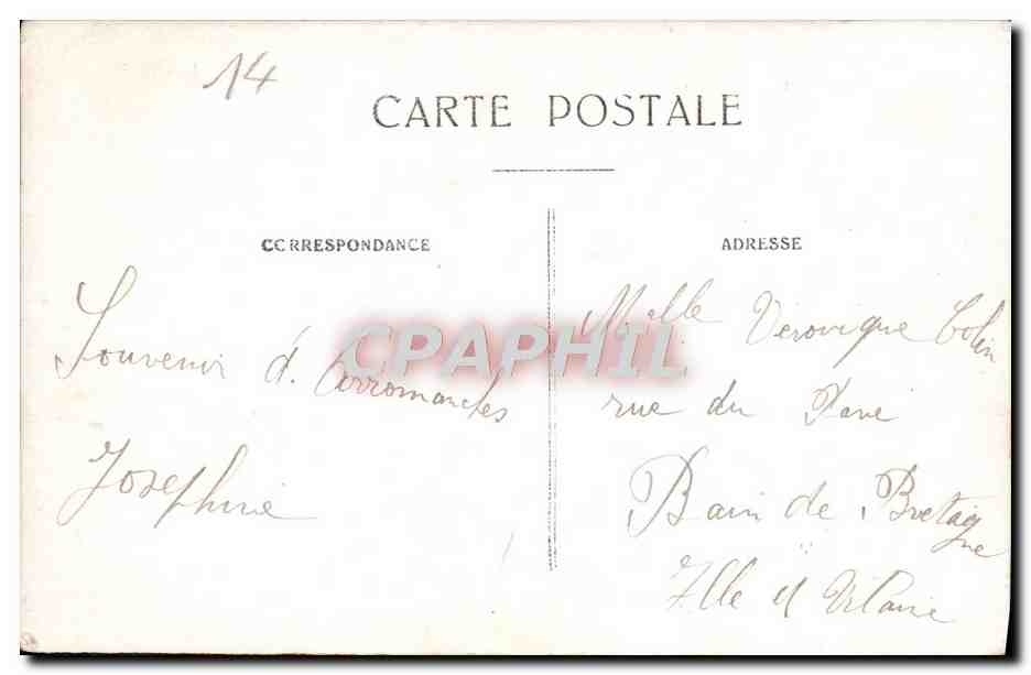CARTE PHOTO Femme Bain de Bretagne Ille et Vilaine Folklore — Verso