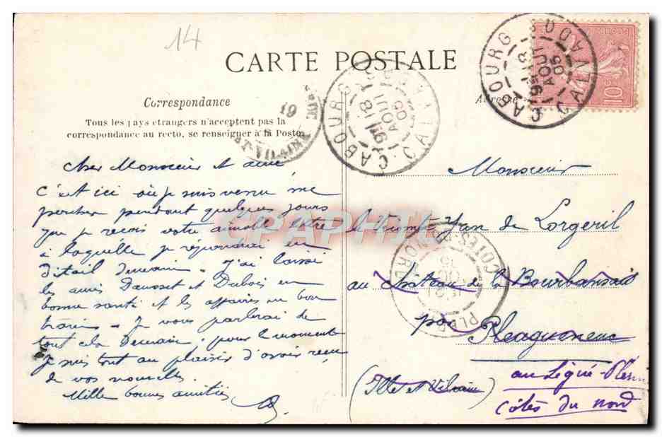 CPA Le Home Avenue du Grand Hotel — Verso