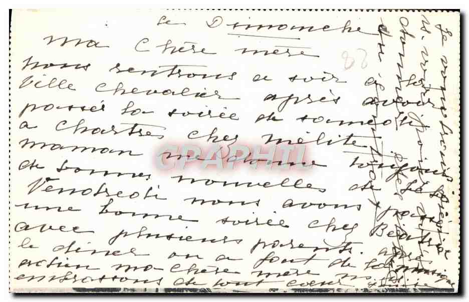 CPA Chartres La grotte de l'Eveche et le portail Nord — Rückseite