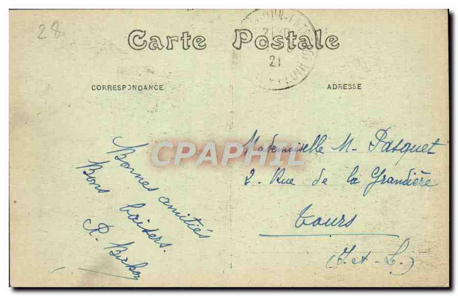 Châteaudun — La descente du Mail et la Vallée du Loir — éditeur Nénette, n°65 — Rückseite