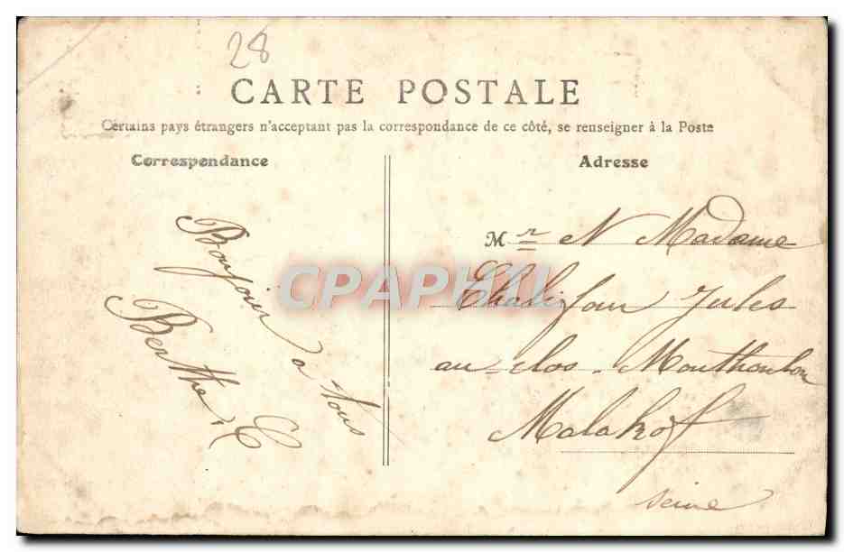 Auneau (E.-et-L.) — Le Château — Cour d'honneur — B. F., Paris — Verso