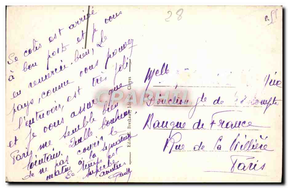 Environs de CLOYES (E.-et-L.) - Montigny - Le Vannage — Éditeur Brethaut, Pully — Rückseite