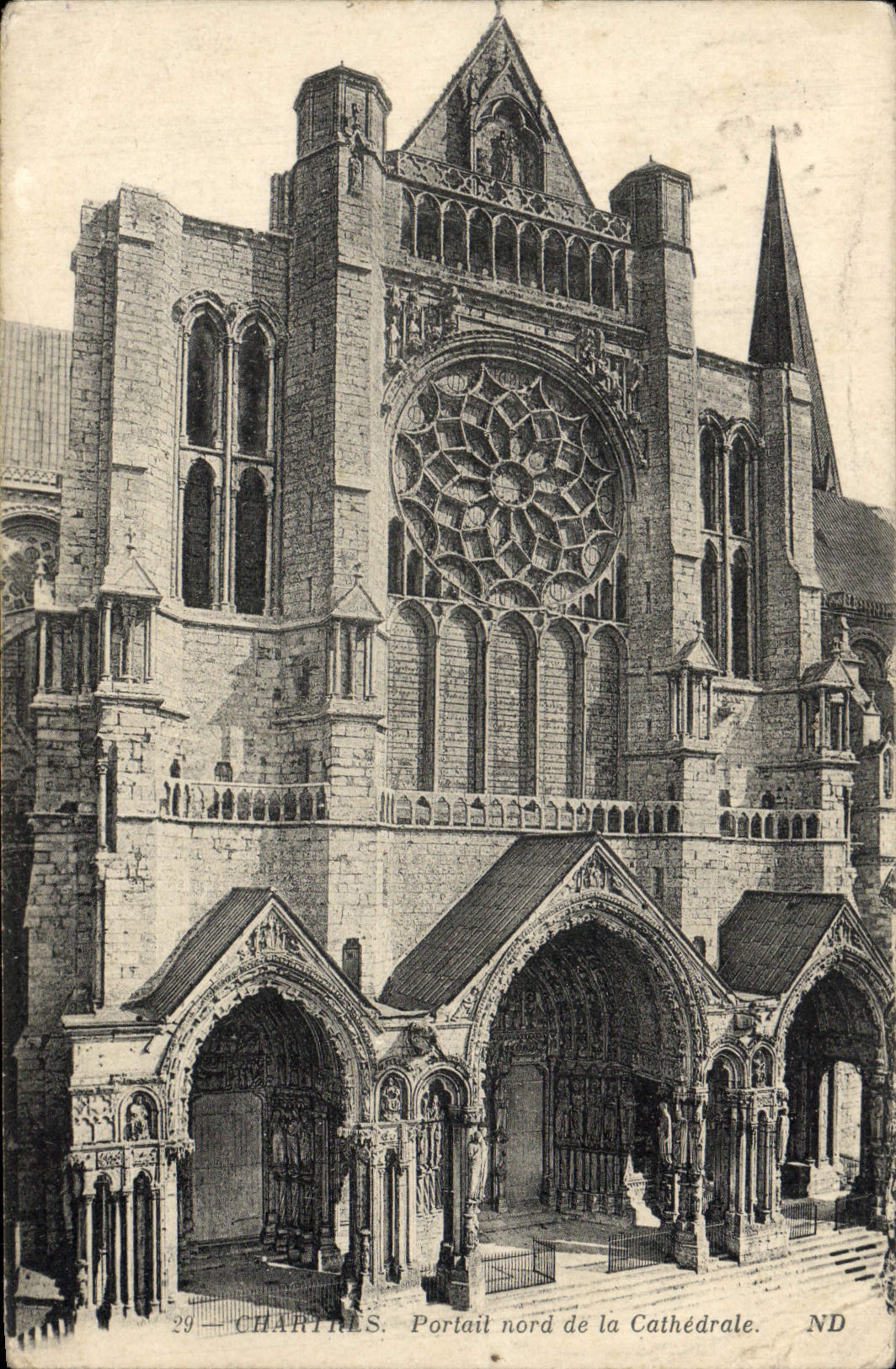 CPA Chartres Portail nord de la Cathedrale 