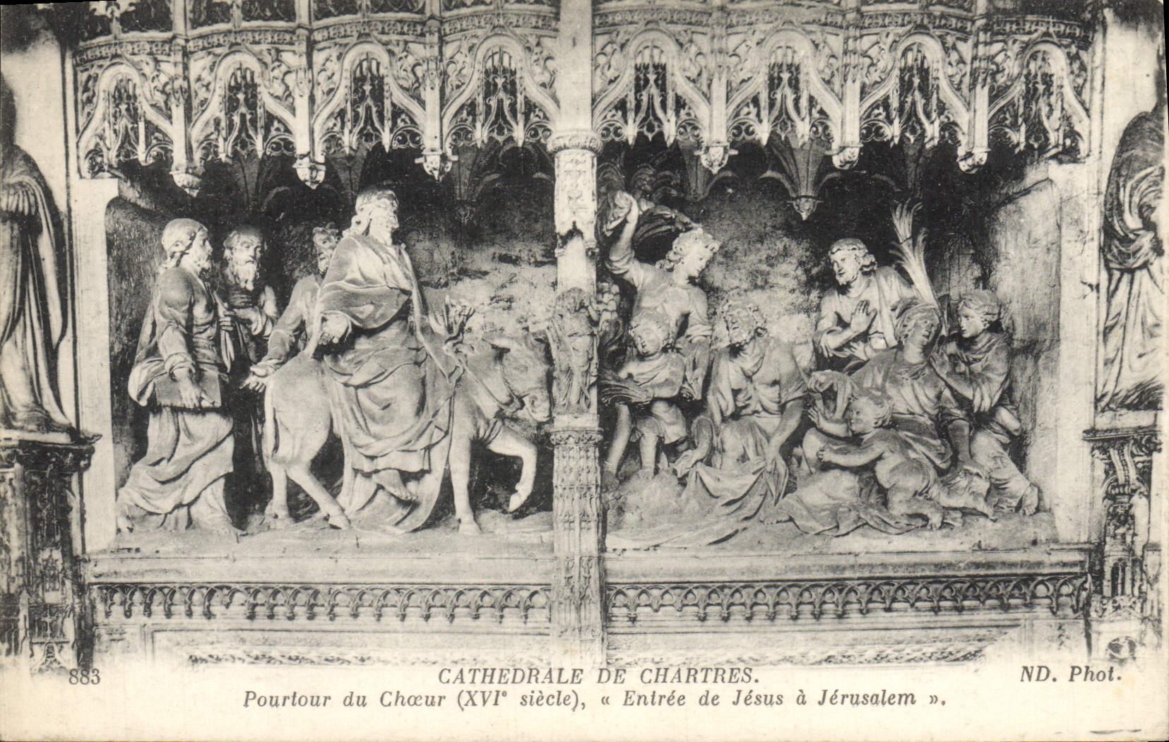 CPA Cathedrale de Chartres Pourtour du Choeur Entree de Jesus a Jerusalem