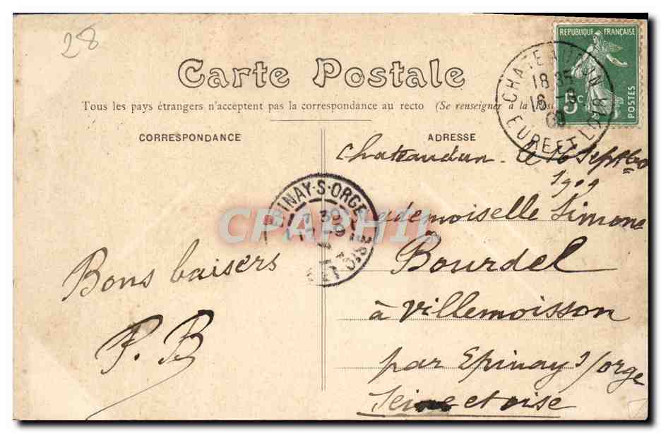 Châteaudun — Le Château et le Pont-St-Médard — Éditeur non identifié, n° 2 — Rückseite
