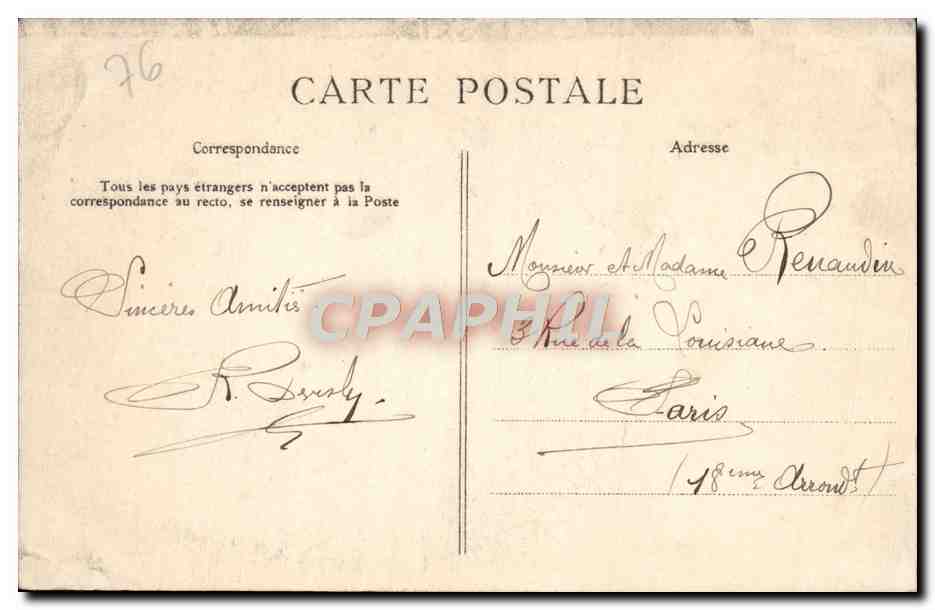 CPA Rouen La grosse horloge — Verso