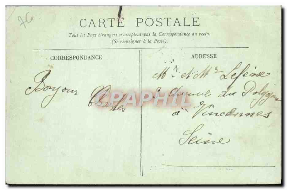 CPA Rouen La Cour du Palais de Justice  — Rückseite