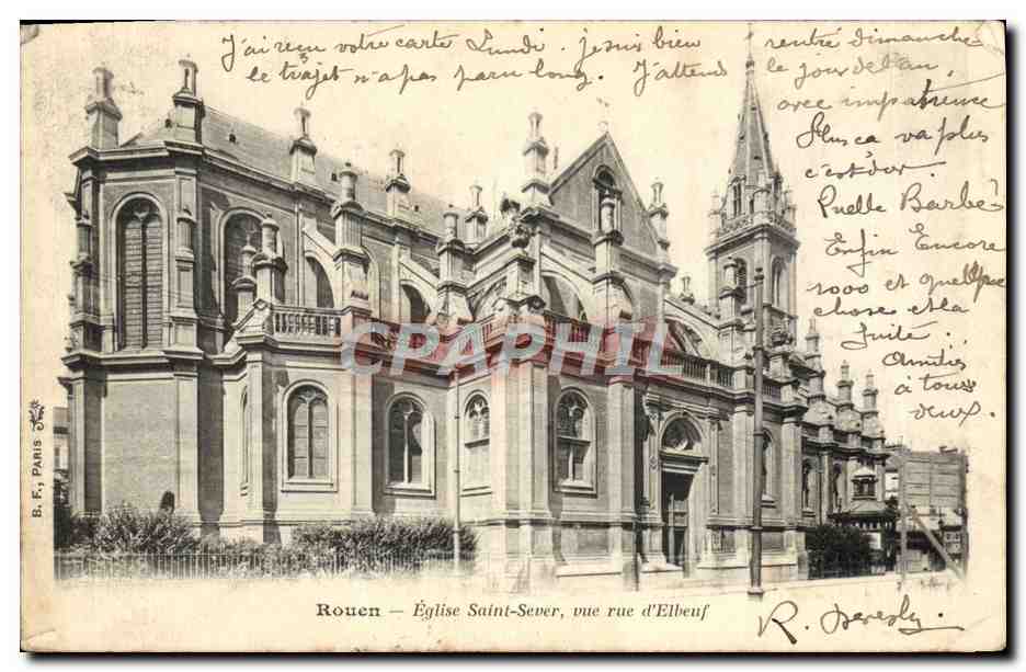 CPA Rouen Eglise Saint Sever vue rue d'Elbeuf 