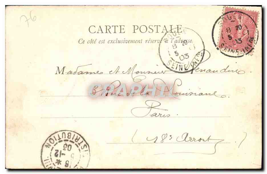 CPA Rouen Eglise Saint Sever vue rue d'Elbeuf  — Verso