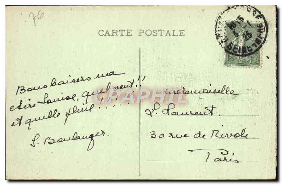 CPA Rouen Place de la Pucelle  — Verso