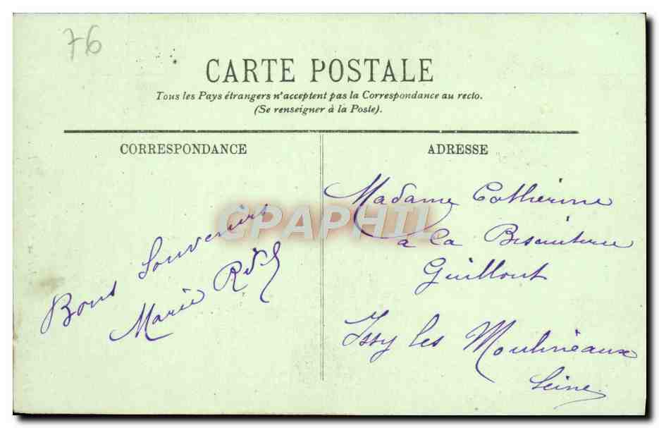 CPA Rouen Le Jardin Saint Ouen  — Verso