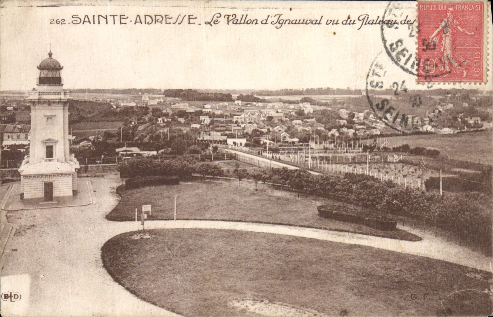 CPA Sainte Adresse Le vallon d'Ignauval vu du plateau 