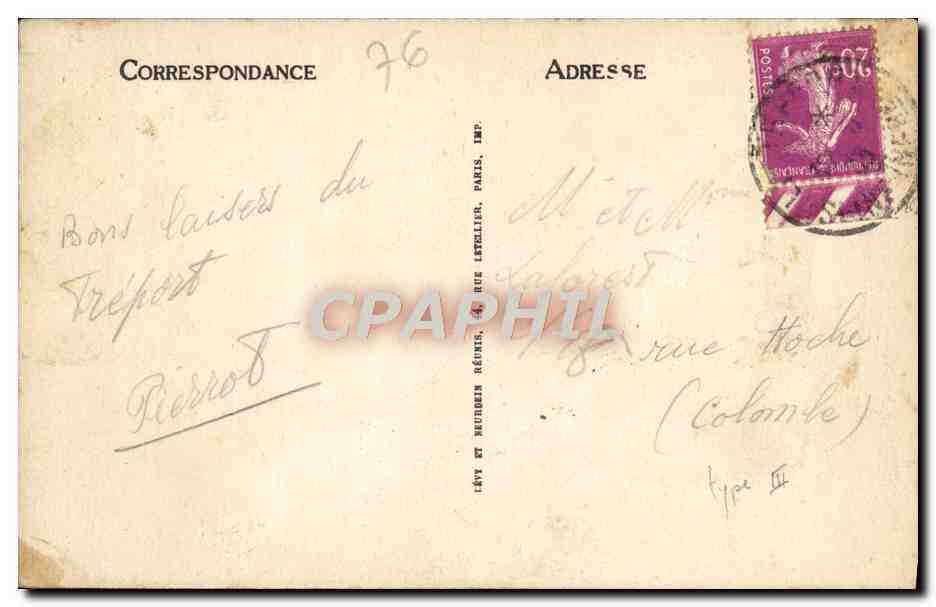 CPA Le Treport Vue sur La Jetee Par Gros Temps  — Rückseite