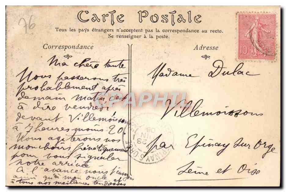 CPA Rouen L'Hotel Bourgtheroulde — Rückseite