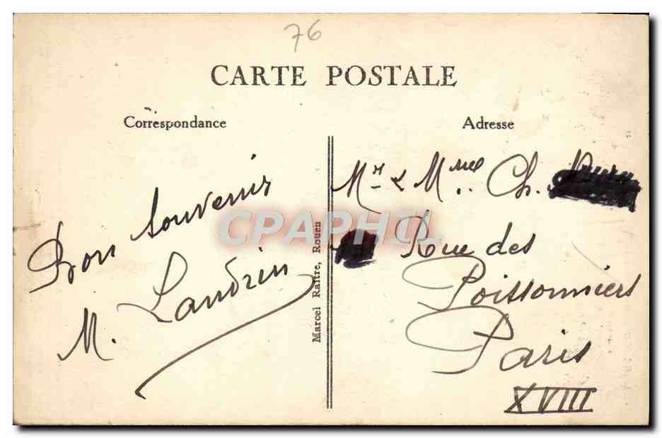 CPA Rouen La Cathedarle  — Verso